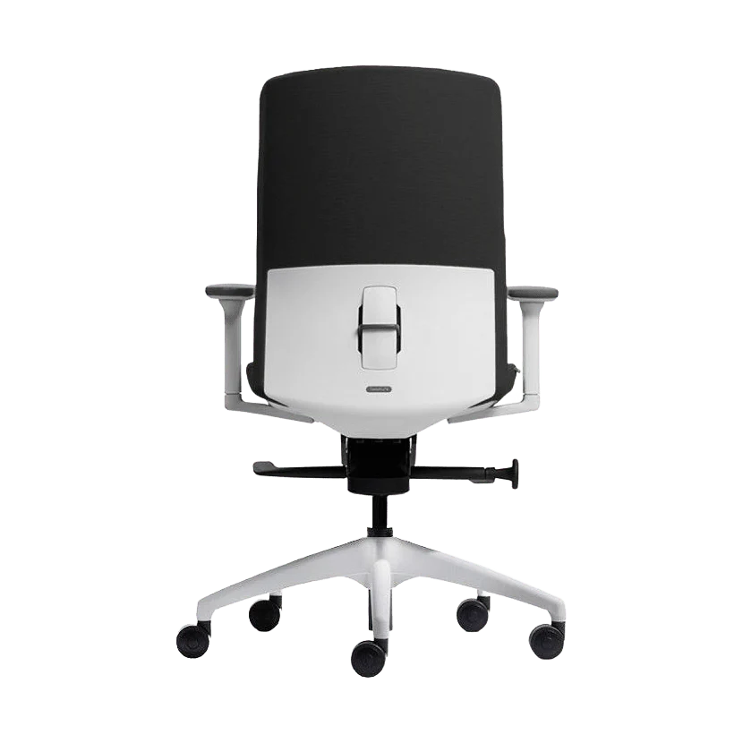 Aveya White Upholstered Ergonomic Office Chair - Image 3